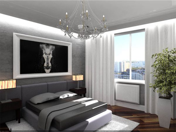 modern gray bedroom