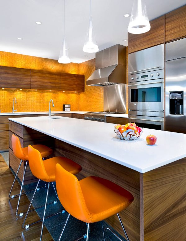 kitchens with white countertops