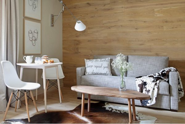 white and wood interior design