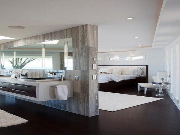 master bedroom and bathroom