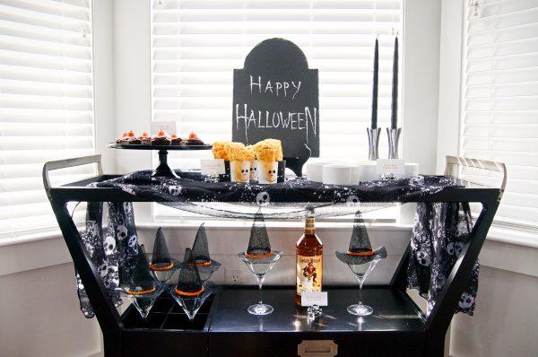 Halloween Bar Cart Decor