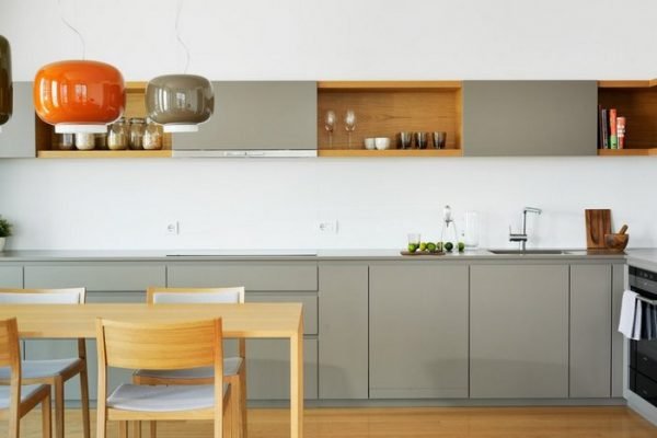 grey handleless kitchen