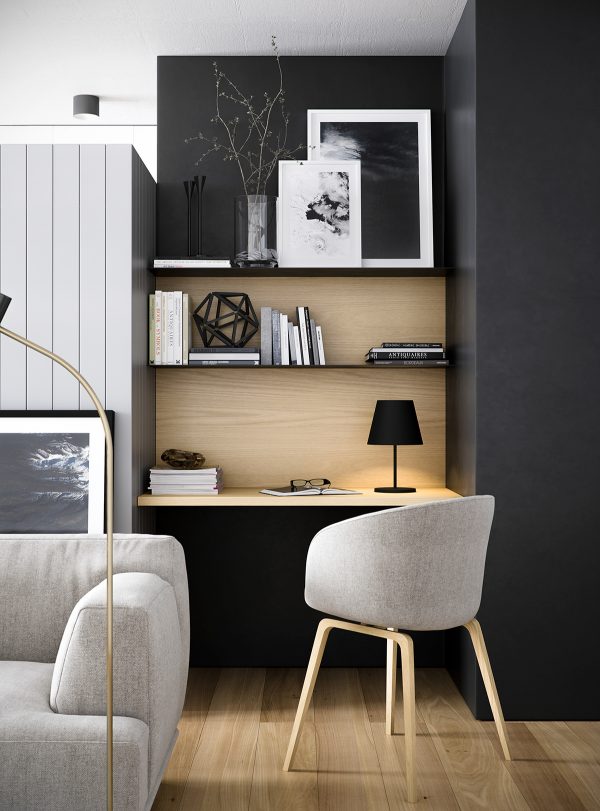 minimalist home office desk