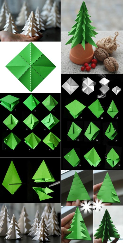 3d paper christmas tree