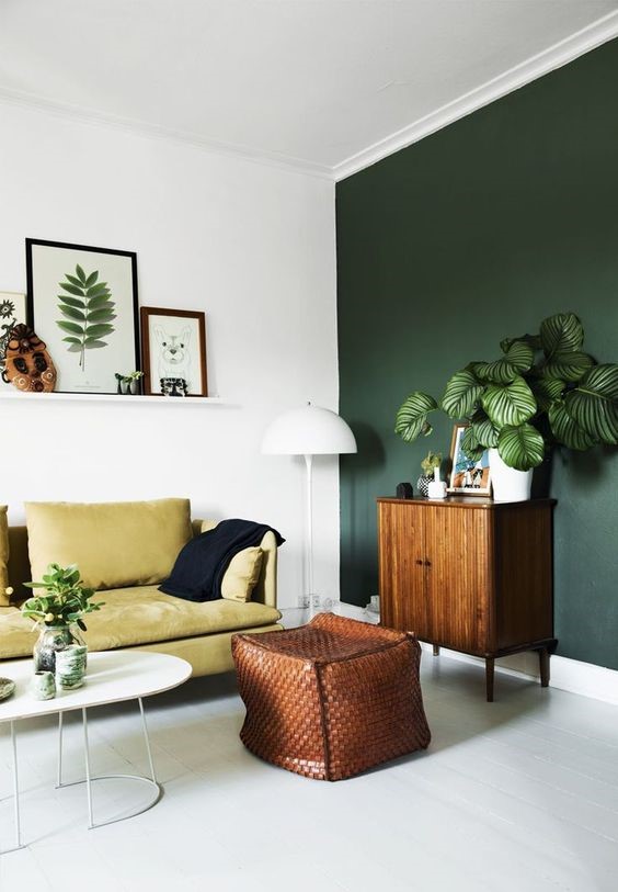 Deep green wall