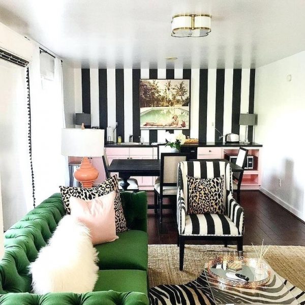 striped accent wall