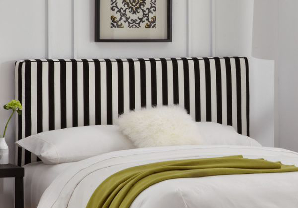 black and white striped decor