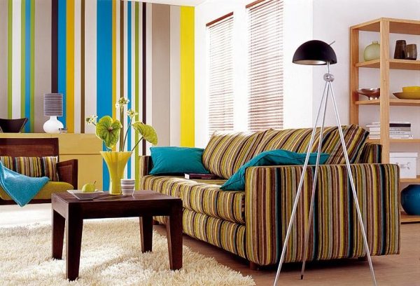 striped couch