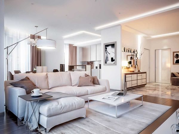 white living room design