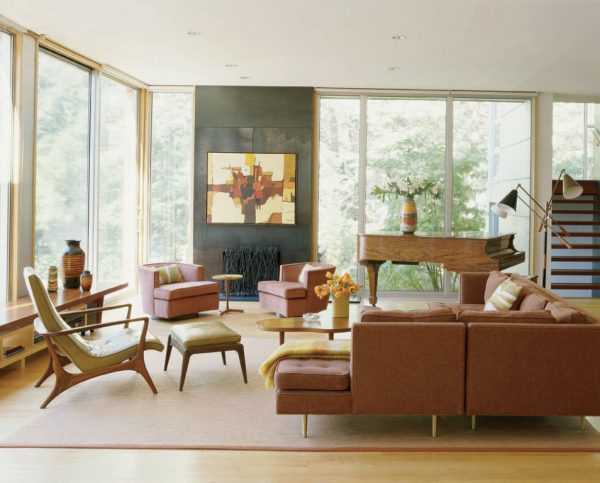 mid century modern living room furniture