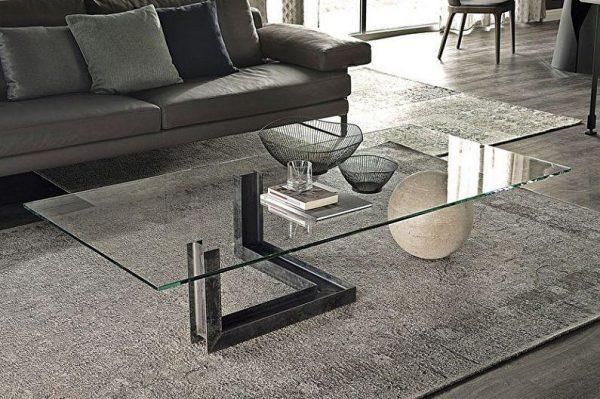 geometric glass coffee table