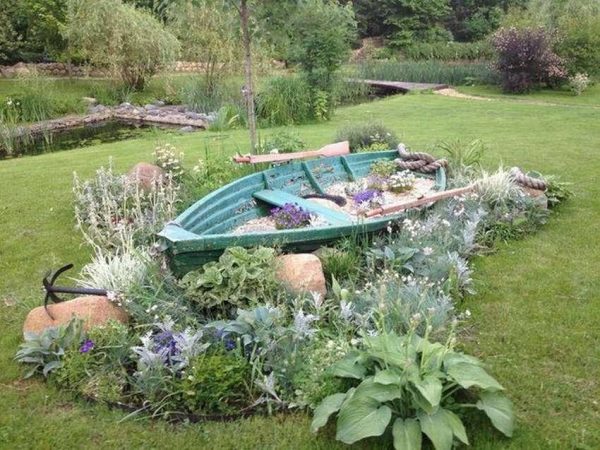 boat garden planters