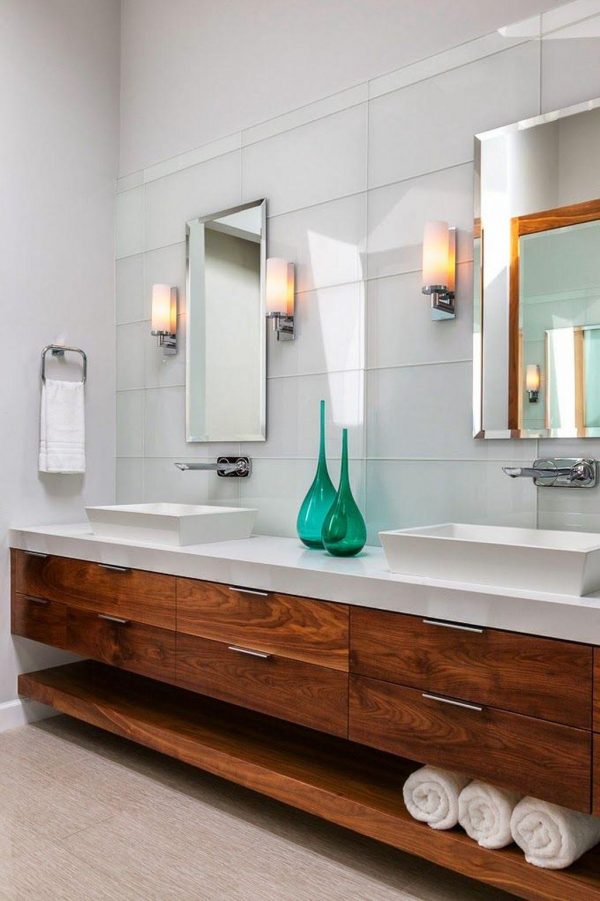 Modern floating bathroom vanity