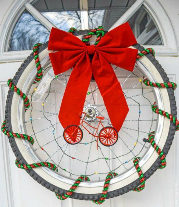 bicycle wheel wreath