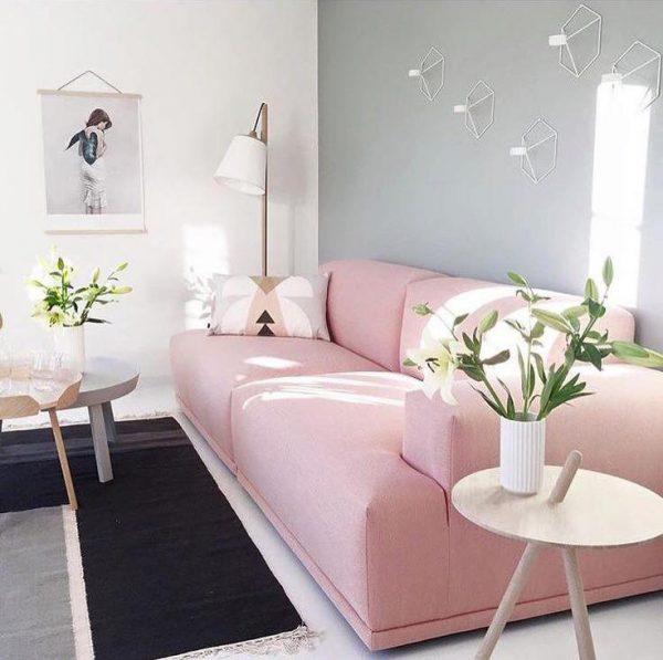 soft pink sofa