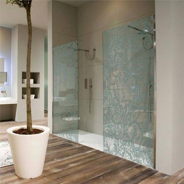 patterned shower doors