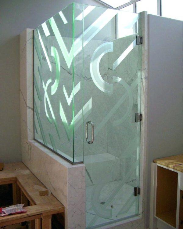 patterned glass shower doors