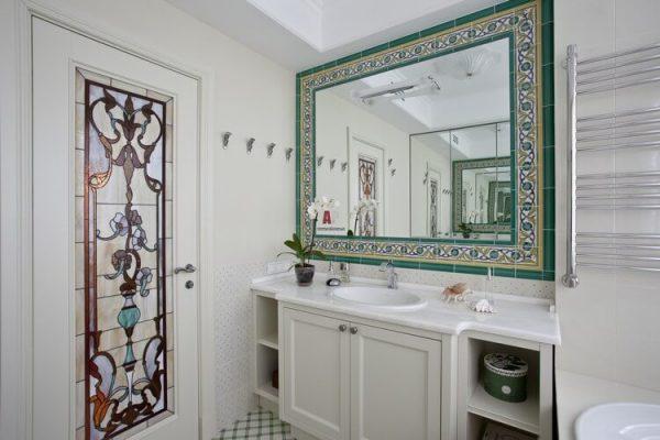 large bathroom mirror