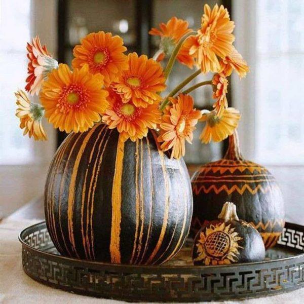 Flowers in pumpkin