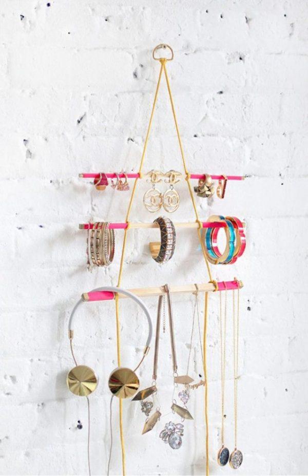 diy jewelry hanging organizer