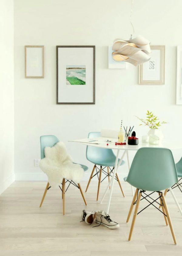 mint green dining chairs