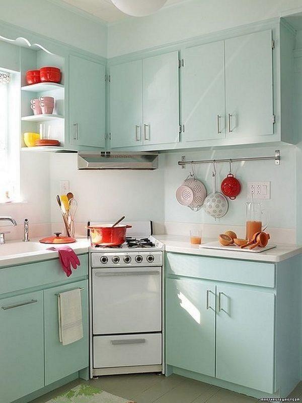 mint green kitchen cabinets