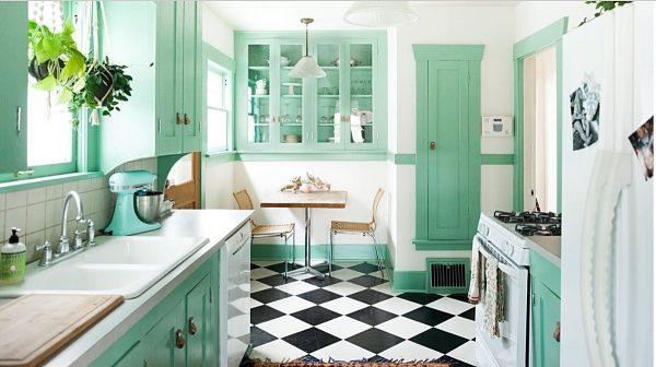 mint green kitchen