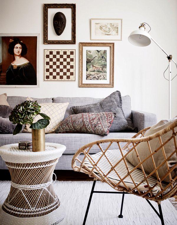 rattan chair in living room