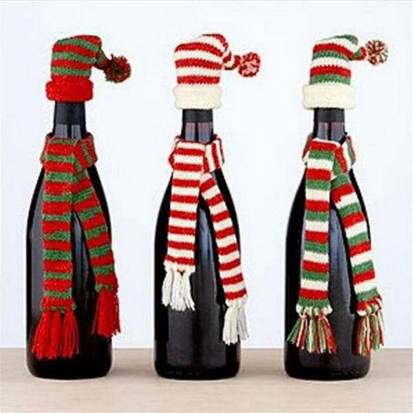 christmas wine bottle hat and scarf