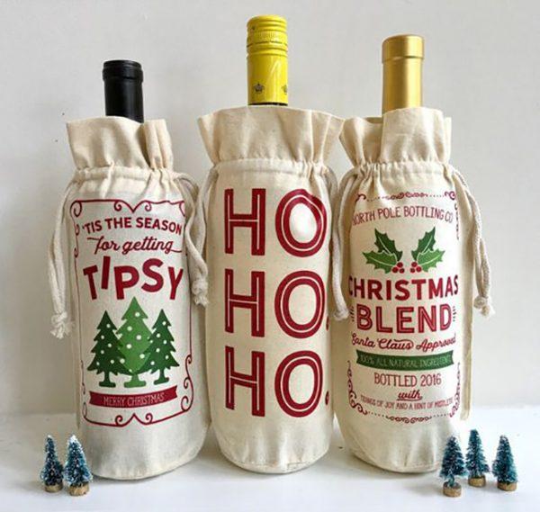 christmas wine bottle bags