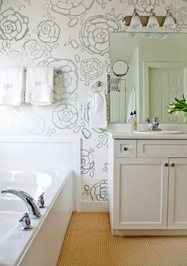 floral bathroom wallpaper