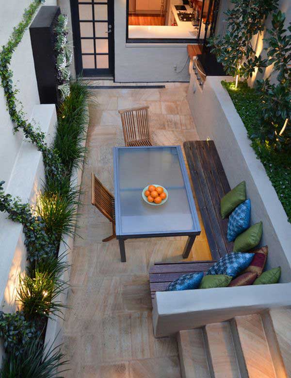 narrow back garden design