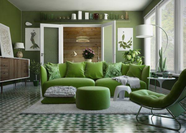 living room color schemes green