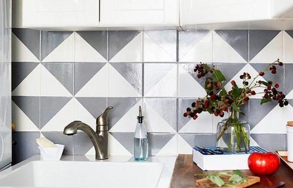 painting ceramic wall tiles in kitchen