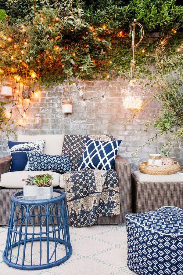 blue outdoor decor