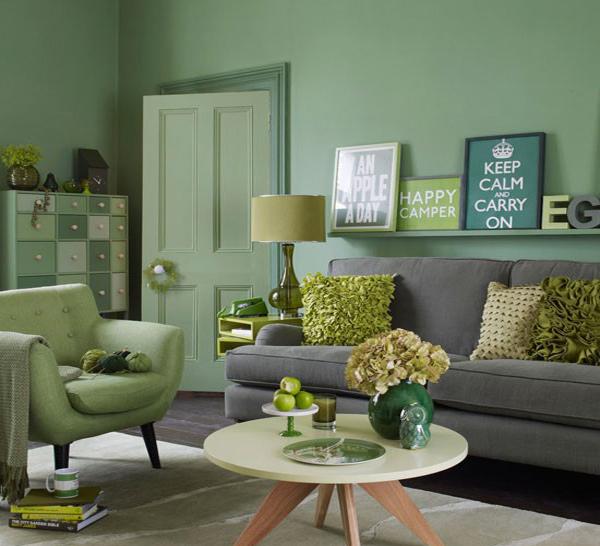 green living room color schemes