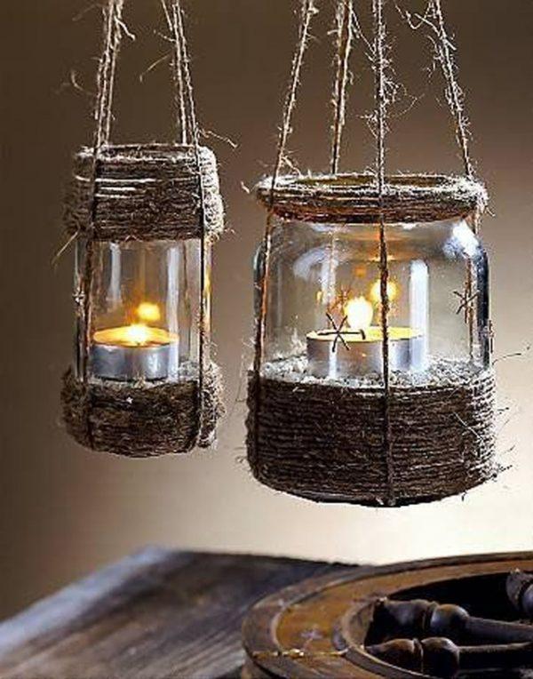 diy hanging candle lanterns