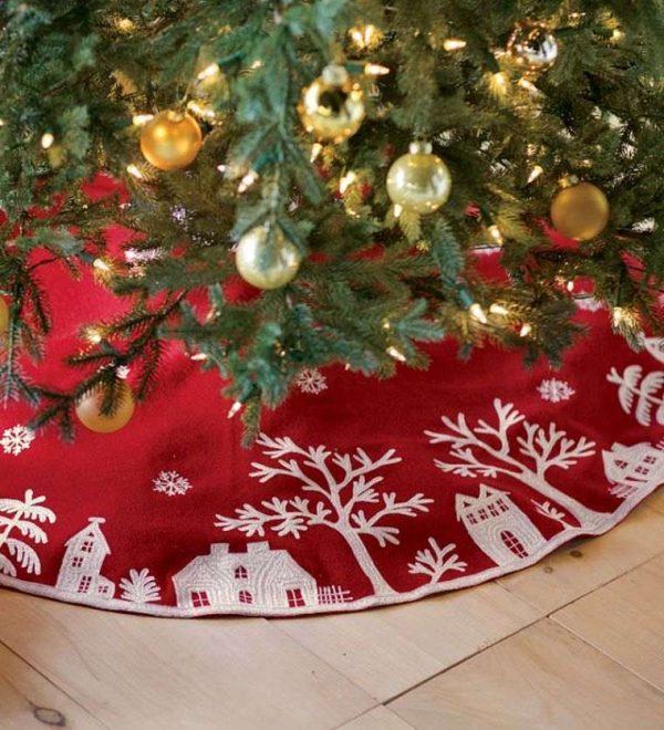 embroidered christmas tree skirt