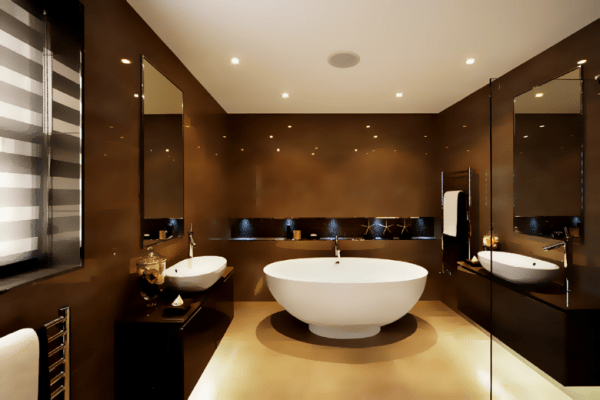 dark brown bathroom decor