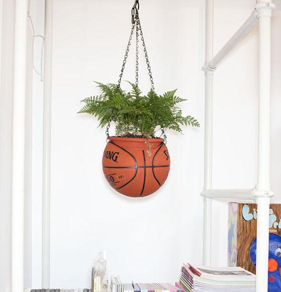 basketball plant holder