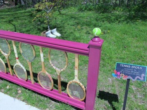 repurpose old tennis rackets