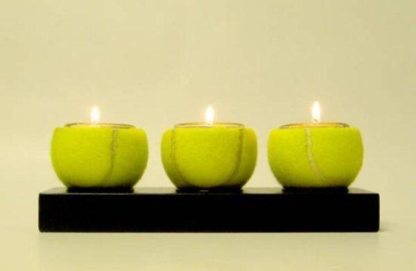 tennis ball candle holder