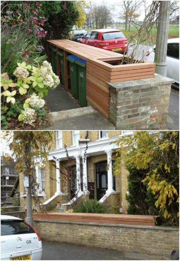 fence to hide garbage cans