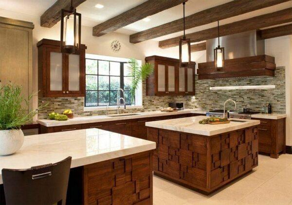 two kitchen islands