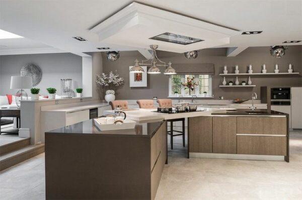 double kitchen island with seating