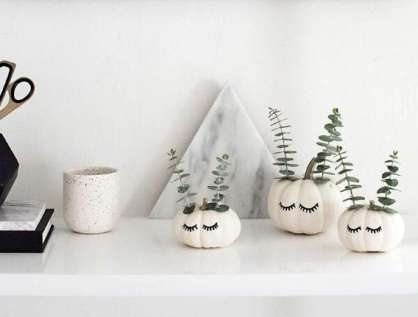 white pumpkin decor