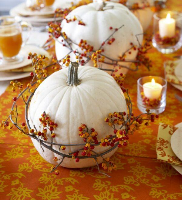  white pumpkin table decor ideas