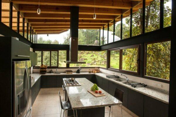 kitchen with windows