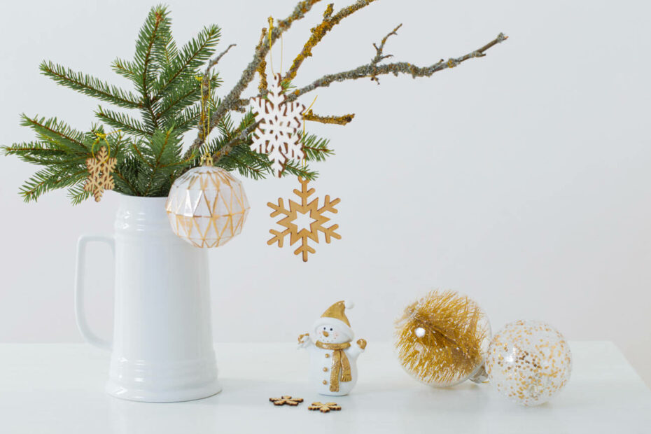 Vase Decoration with Pine Branch