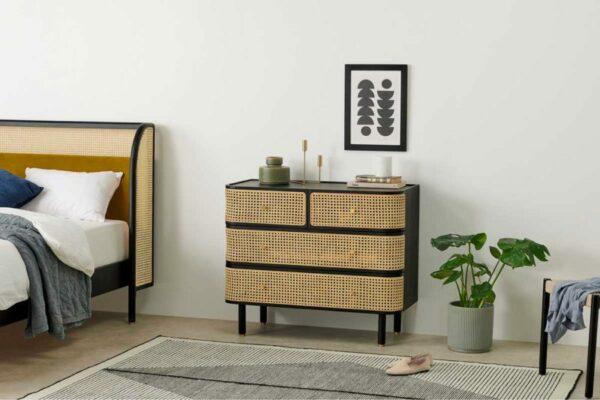 rattan bedroom chest of drawers
